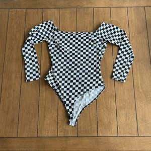 Charlotte Russe Checkered Bodysuit